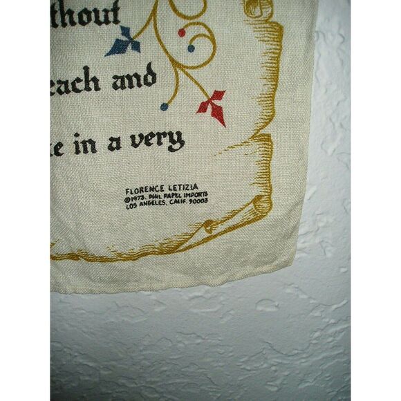 Vintage 70s FRIENDSHIP Poem LINEN Tea Dish TOWEL 16" x 28" - Picture 3 of 3